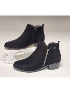 CM Women's Faux Suede Ankle Boots Black Size US 8M